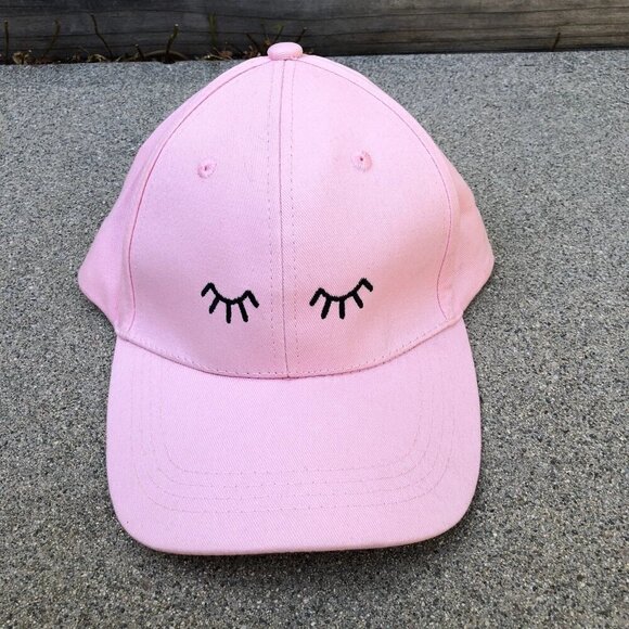 Unbranded Accessories - Eye Lashes Baseball Hat Women's Pink Adjustable Cap 100% Cotton​